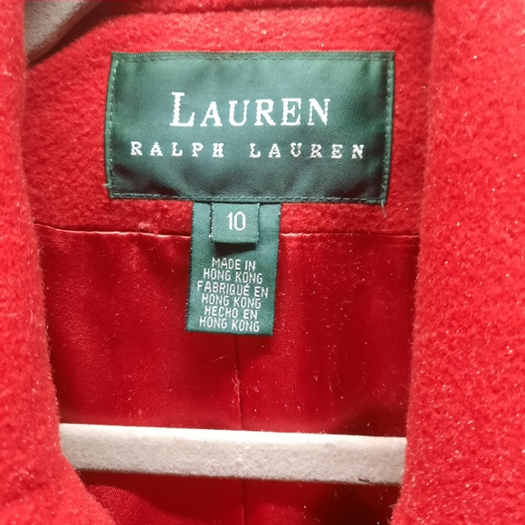 Lauren Ralph Lauren Red Single-Breasted Wool Cashmere Blend Waist Coat 10 - Picture 4 of 9